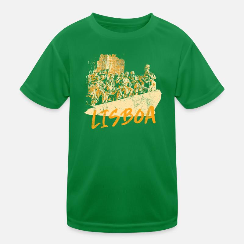 Monument Discoveries Lissabon ocker Illustration Kinder Funktions-T-Shirt