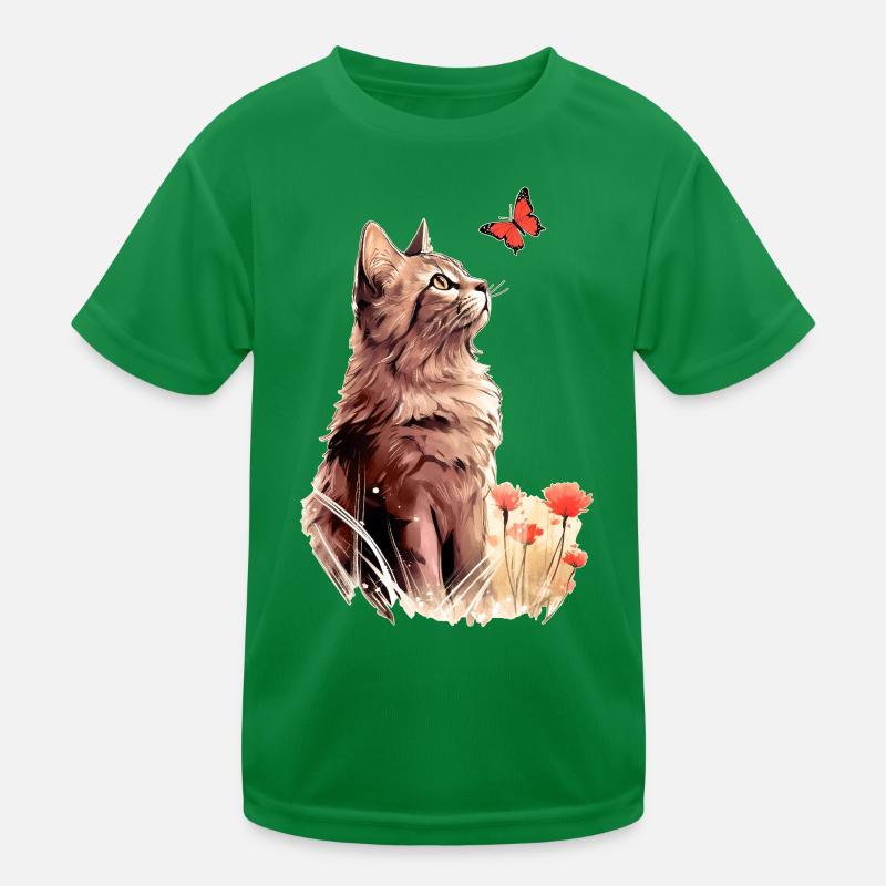 Chat et papillon T-shirt sport Enfant
