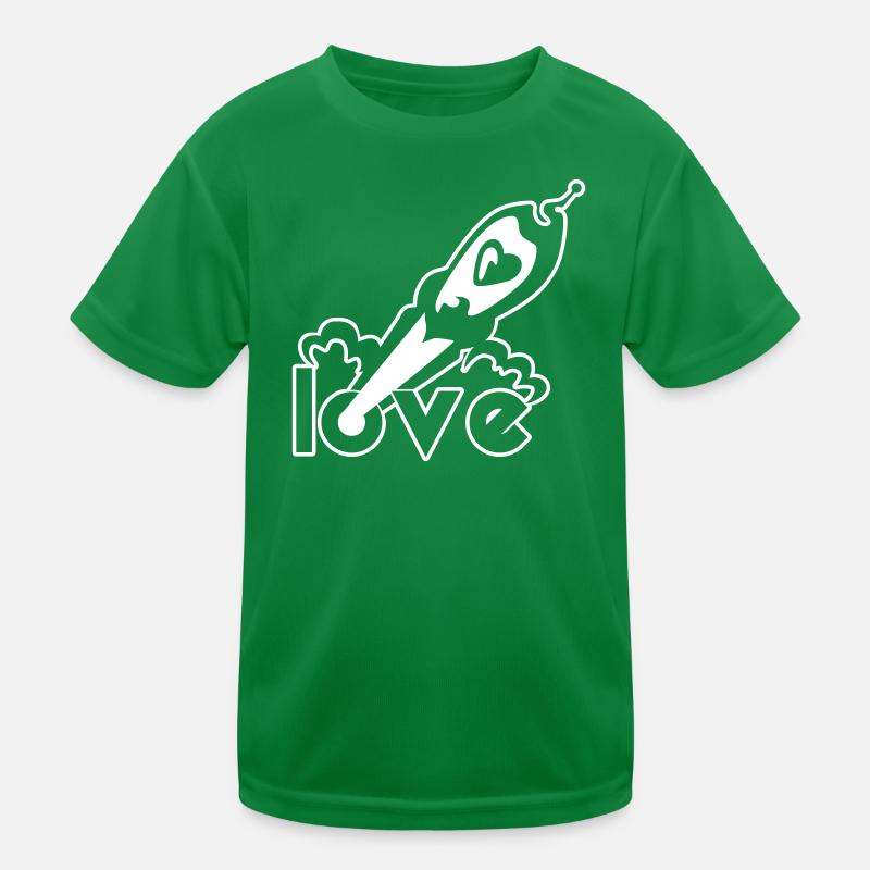 Love Rocket – Conception de l’espace du cœur T-shirt sport Enfant
