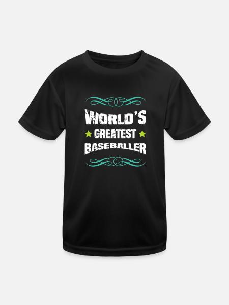 Weltbester Baseballer - Kinder Funktions-T-Shirt - Schwarz