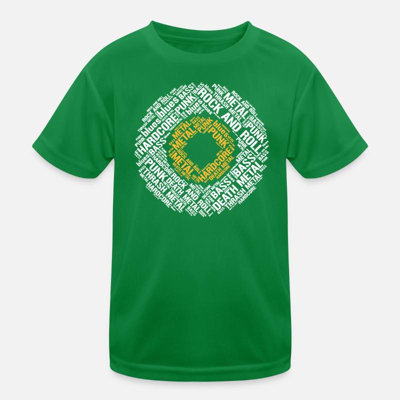 Typographic Vinyl Disc with hardcore music styles Kids Functional T-Shirt