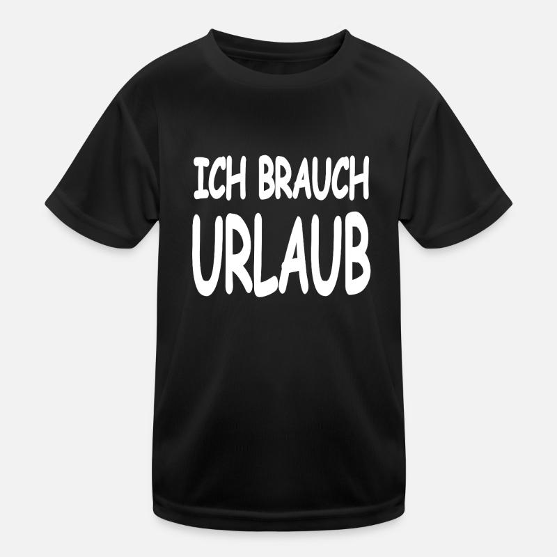 Urlaub - Kinder Funktions-T-Shirt - Schwarz