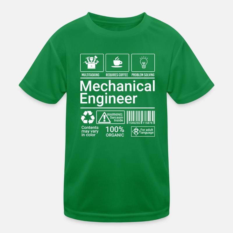 Mechanical Engineer Description Sarcastic Geek Kids Functional T-Shirt