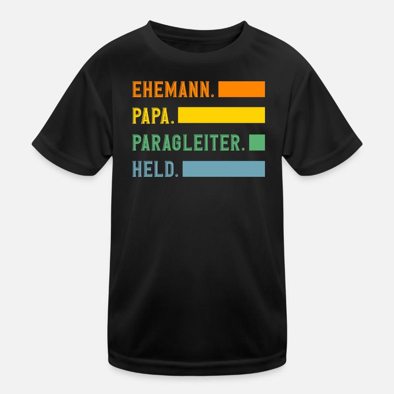 Ehemann Papa Gleitschirm Abenteuer Paragliding Kinder Funktions-T-Shirt