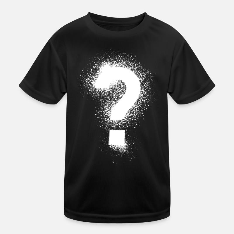 Fragezeichen - Kinder Funktions-T-Shirt - Schwarz
