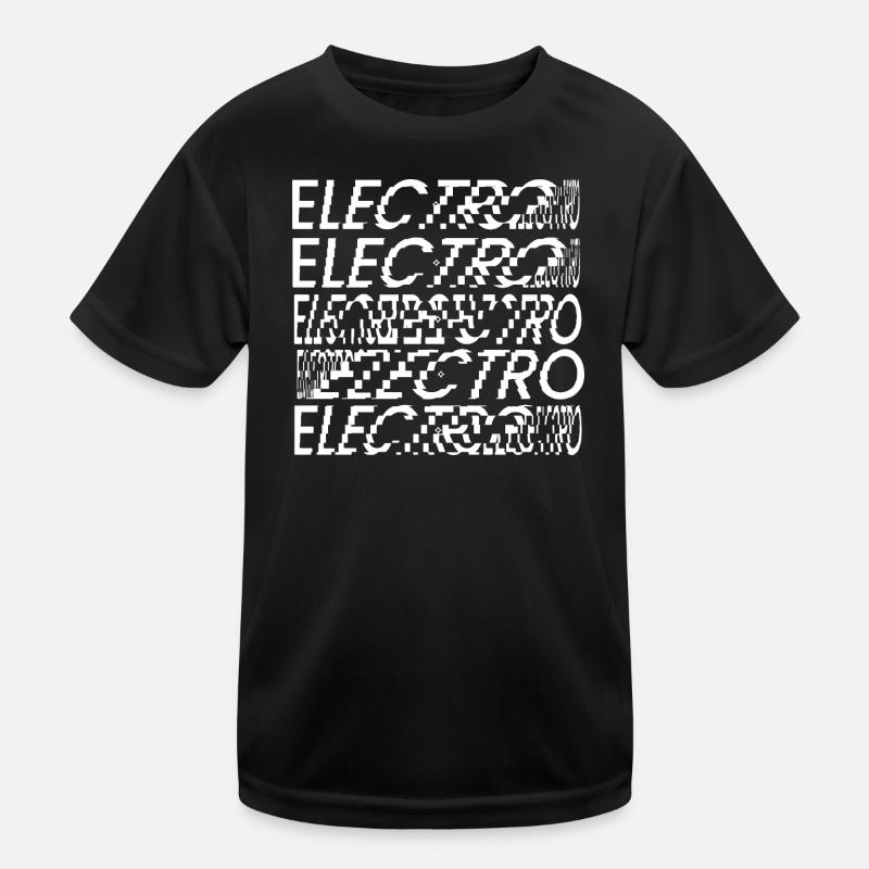 Glitch Electro Typography Kids Functional T-Shirt