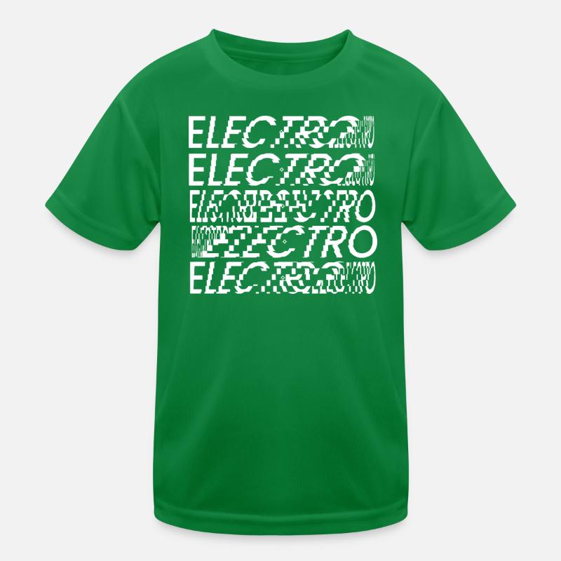 Glitch Electro Typography Kids Functional T-Shirt