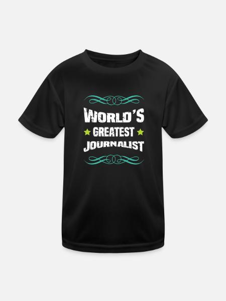 Weltbester Journalist - Kinder Funktions-T-Shirt - Schwarz - Vorne