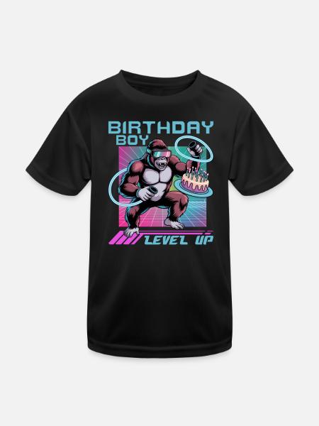 Birthday Gamer VR - Kids Functional T-Shirt - black - Front