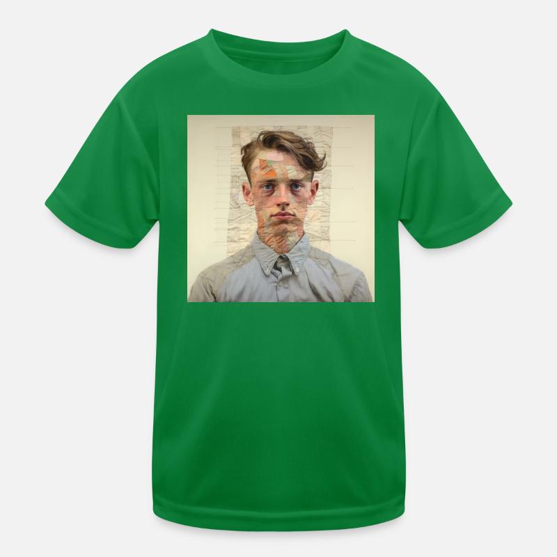 Patchwork-Portraet Collage Kinder Funktions-T-Shirt