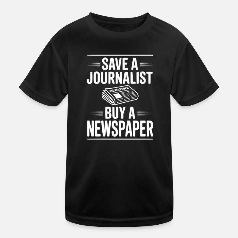 Retten Sie einen Journalisten, kaufen Sie eine Zeitung Kinder Funktions-T-Shirt
