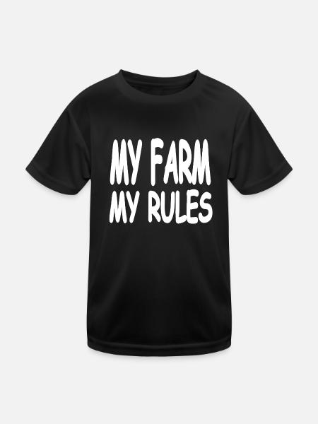 Bauernhof - Kinder Funktions-T-Shirt - Schwarz - Vorne