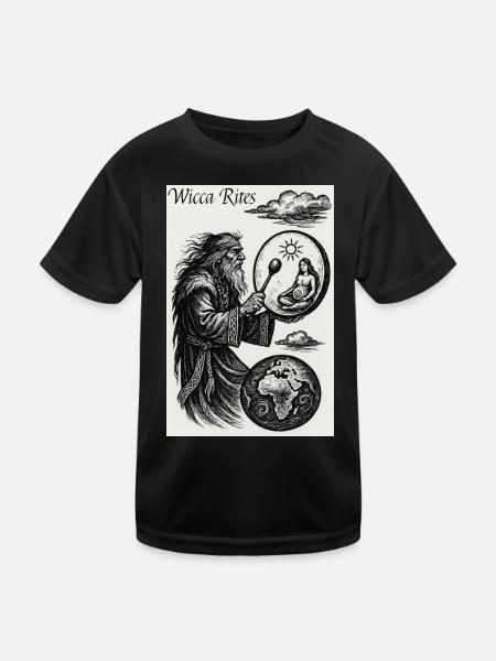Wicca-Riten - Kinder Funktions-T-Shirt - Schwarz - Vorne