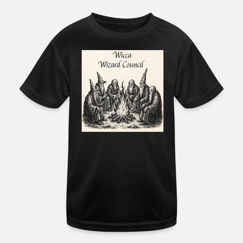 Wicca Wizard Council - Kids Functional T-Shirt - black
