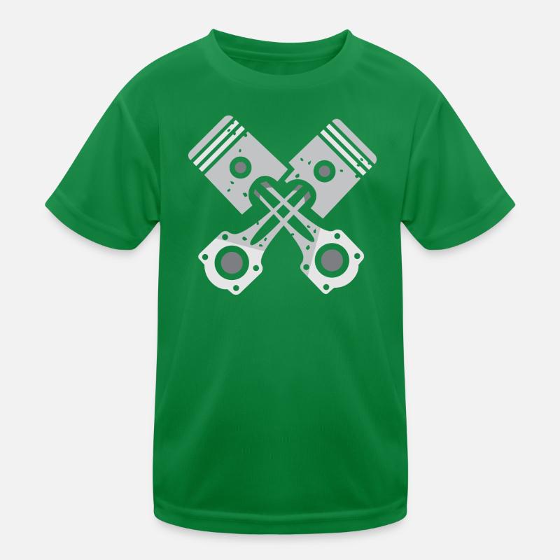 Piston croisé gris conception mécanique T-shirt sport Enfant