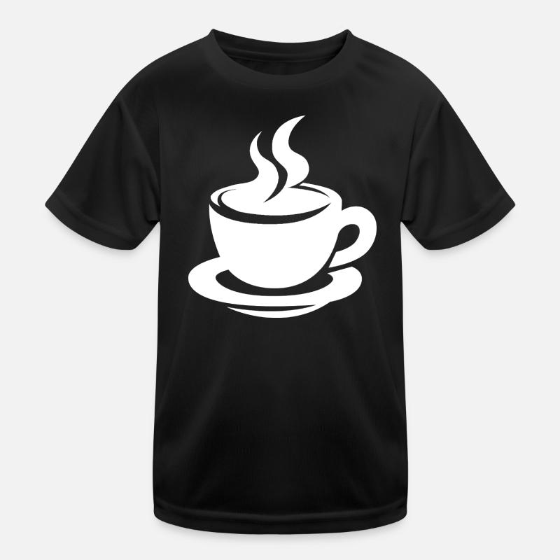 Kaffeetasse mit Dampf minimalistisches Design Kinder Funktions-T-Shirt