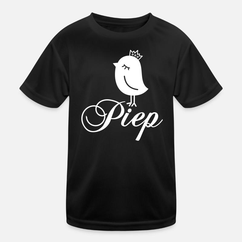Spatz Piep mit Krone – Piepmatz Vogel Cartoon Kinder Funktions-T-Shirt