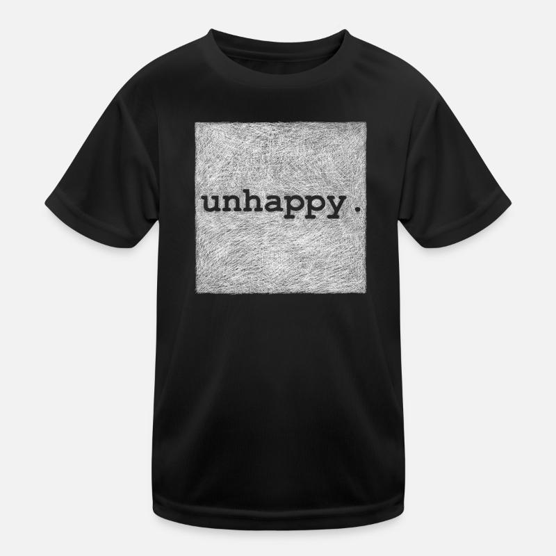 unhappy - Weiße Version - Kinder Funktions-T-Shirt - Schwarz