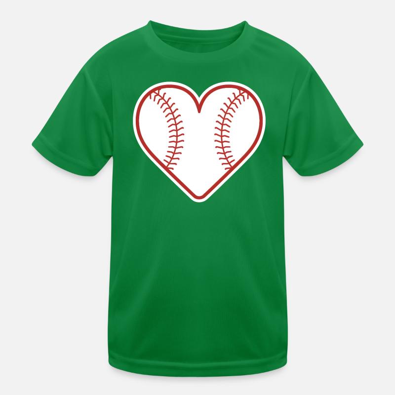 Baseball Heart Design Love Baseball Kids Functional T-Shirt