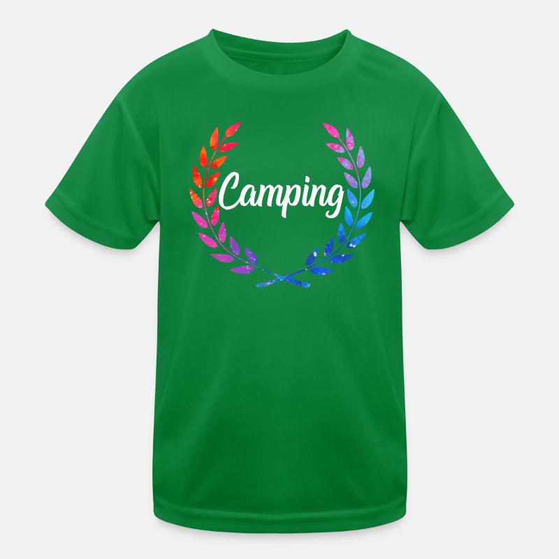 Camping Color Laurel Script Kids Functional T-Shirt
