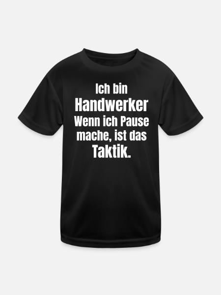 Handwerker Taktik Pause Shirt - Kinder Funktions-T-Shirt - Schwarz - Vorne