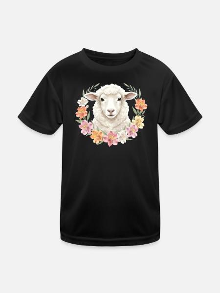 Mouton blanc - T-shirt sport Enfant - noir - Devant