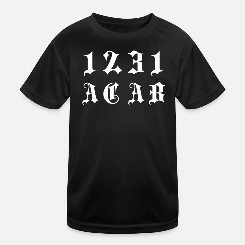 Gothic Monogramm 1231 - Kinder Funktions-T-Shirt - Schwarz