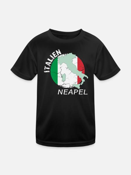 Neapel - Kinder Funktions-T-Shirt - Schwarz - Vorne