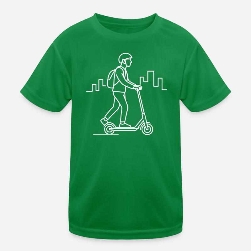 E-Scooter Driver Sketch – Urban Design Kids Functional T-Shirt