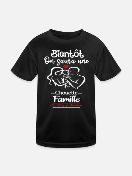 Bald werden wir eine großartige Familie kennenlernen - Kinder Funktions-T-Shirt - Schwarz - Vorne