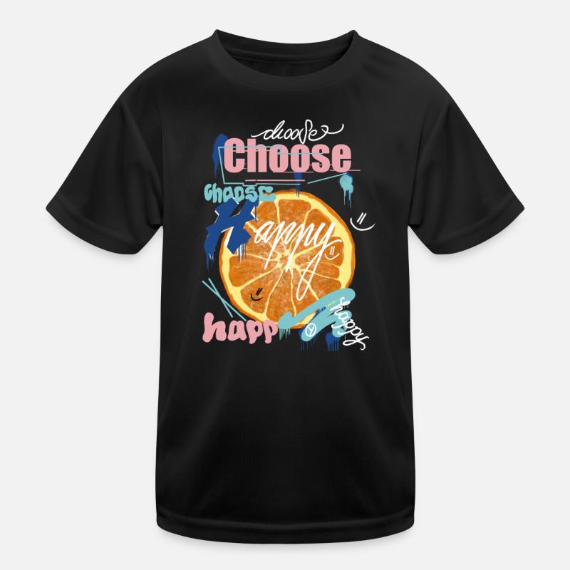 Orange Joy Collage Kids Functional T-Shirt