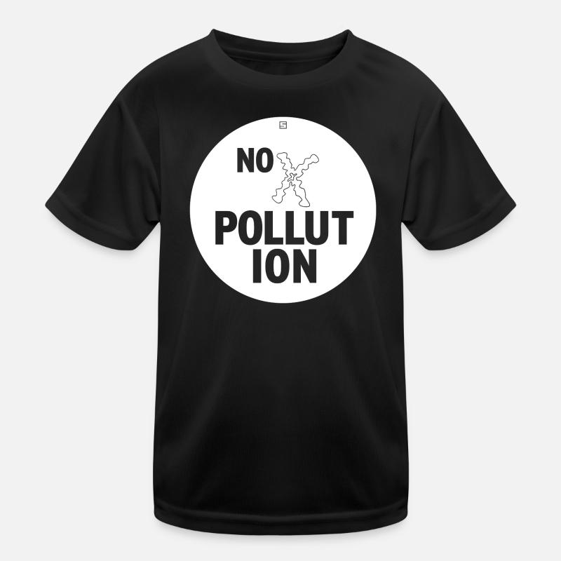 NO POLLUTION - Kids Functional T-Shirt - black