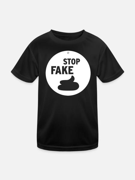 STOP FAKE - Kids Functional T-Shirt - black
