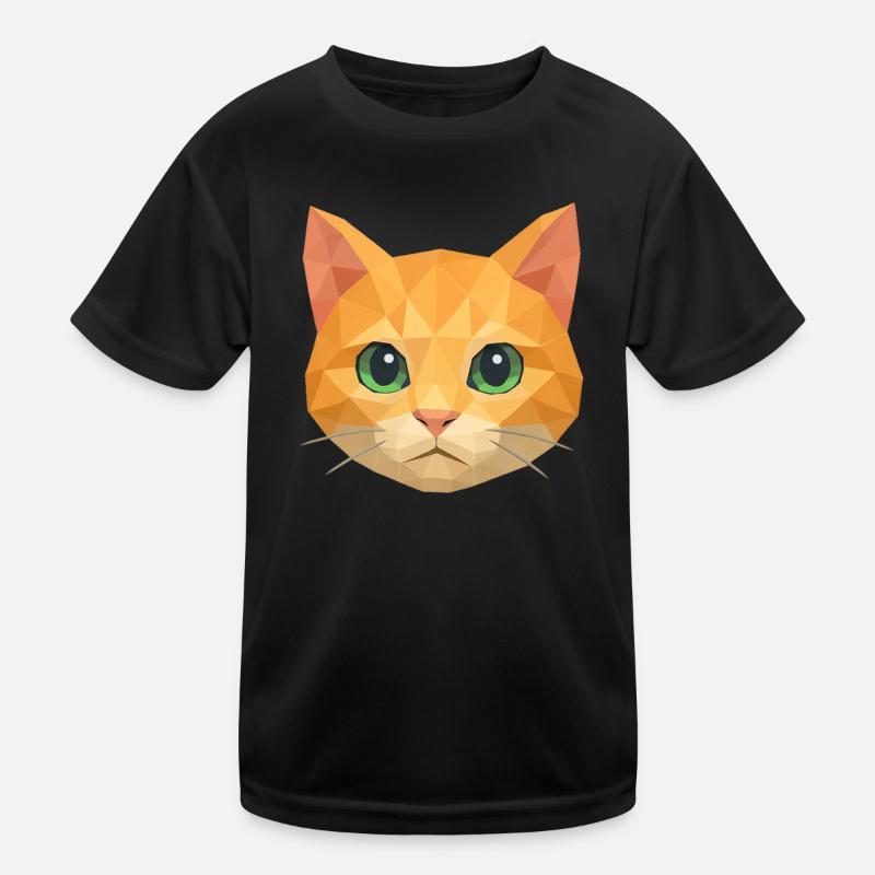 Polygon Katze – Geometrisches Katzen-Design Kinder Funktions-T-Shirt