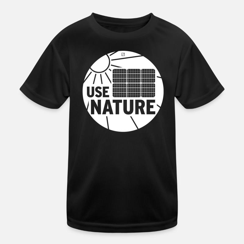 USE NATURE - Kids Functional T-Shirt - black