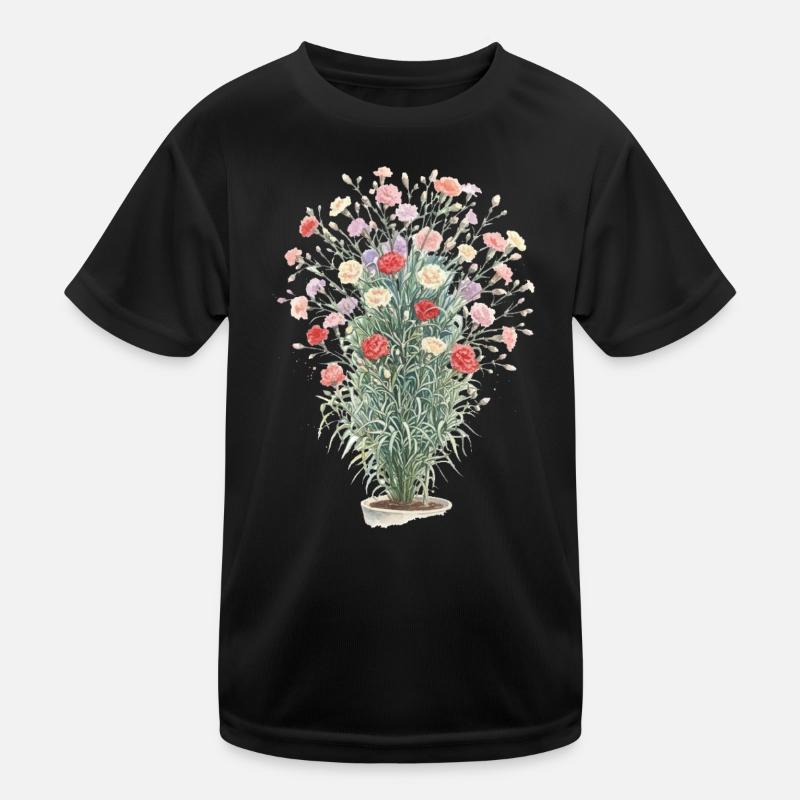 Romantischer Nelkenstrauß Kinder Funktions-T-Shirt