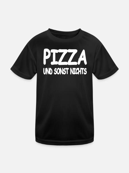 Pizza - Kinder Funktions-T-Shirt - Schwarz - Vorne