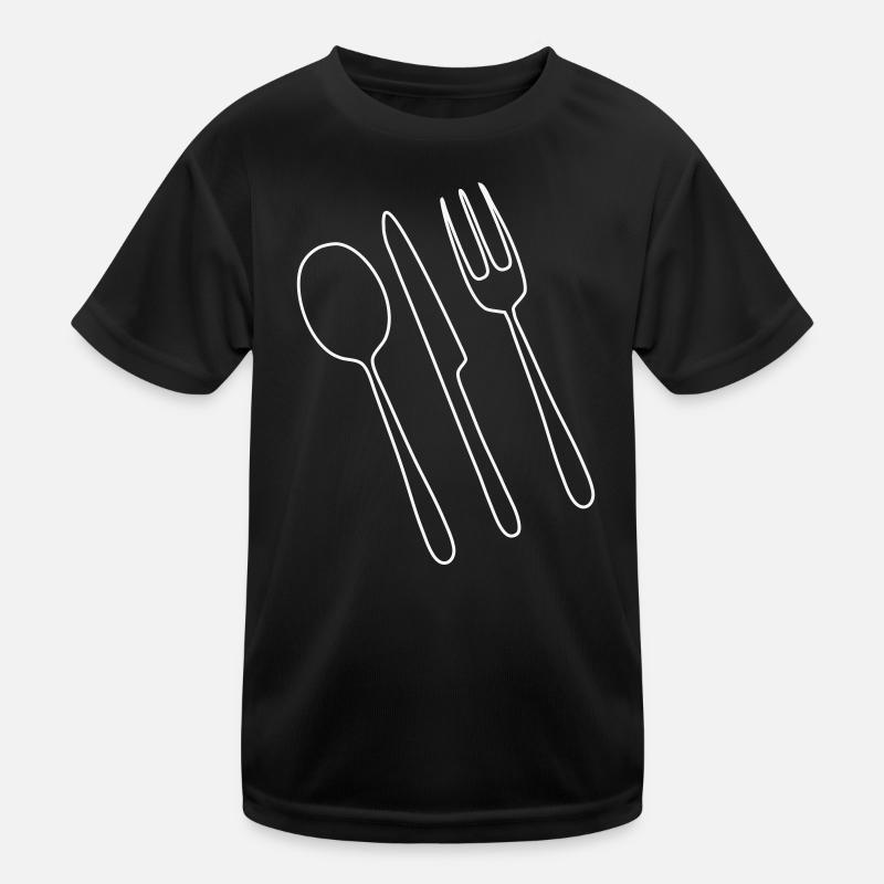 Besteck Gabel Löffel Kinder Funktions-T-Shirt