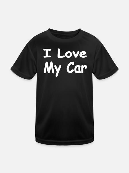 Auto - Kinder Funktions-T-Shirt - Schwarz - Vorne