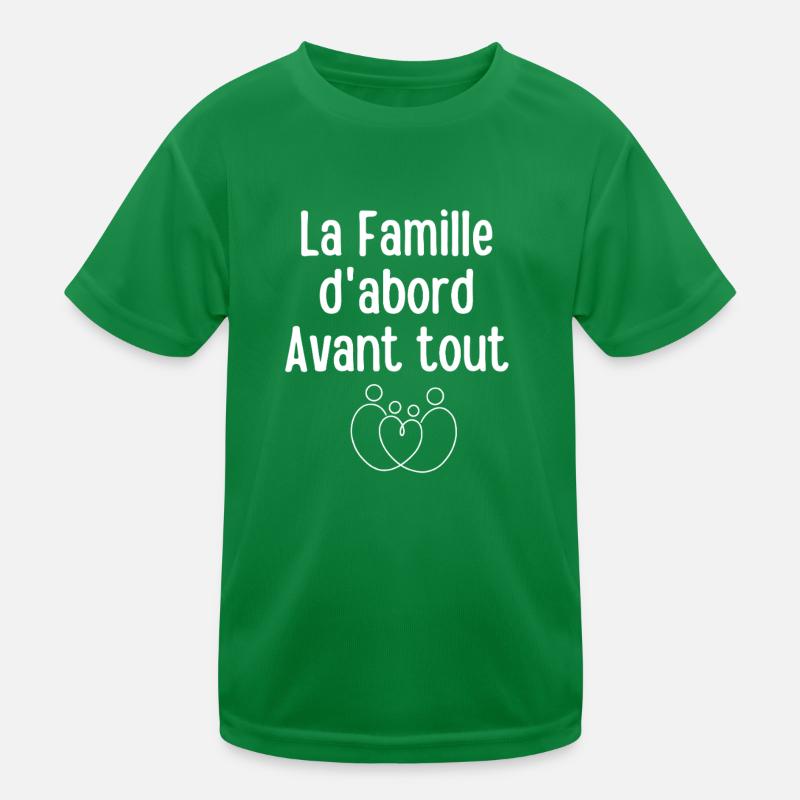 De familie op de eerste plaats in het hart Functioneel T-shirt voor kinderen