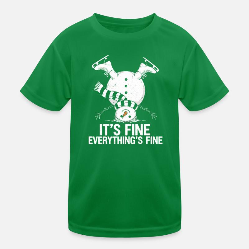 Upside-Down Snowman Saying Kids Functional T-Shirt