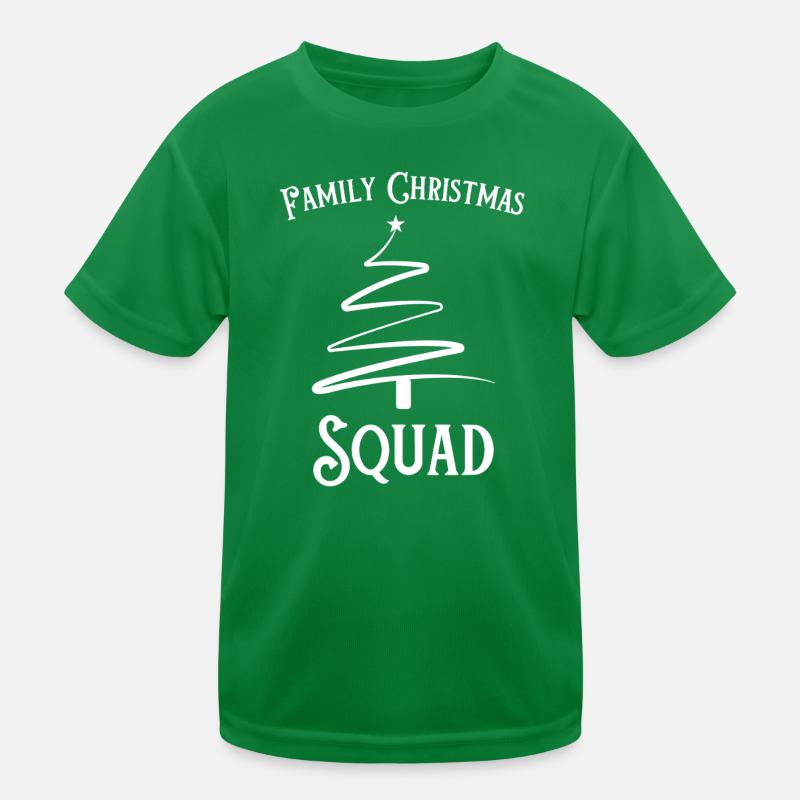 Family Christmas Tree Squad Kids Functional T-Shirt