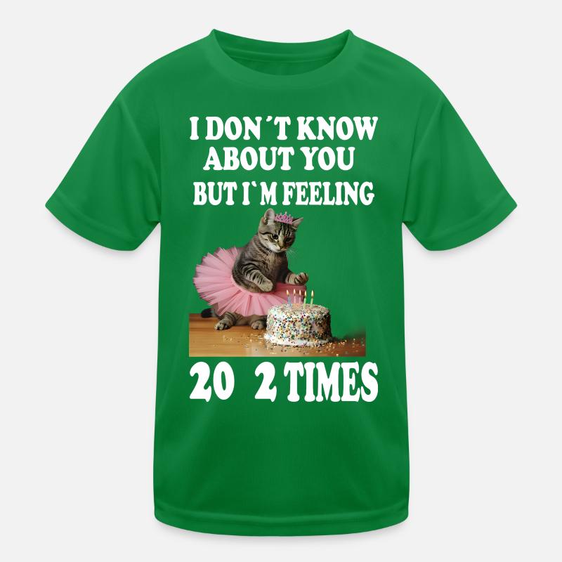 40 . Geburtstag witziges Katzendesign Kinder Funktions-T-Shirt
