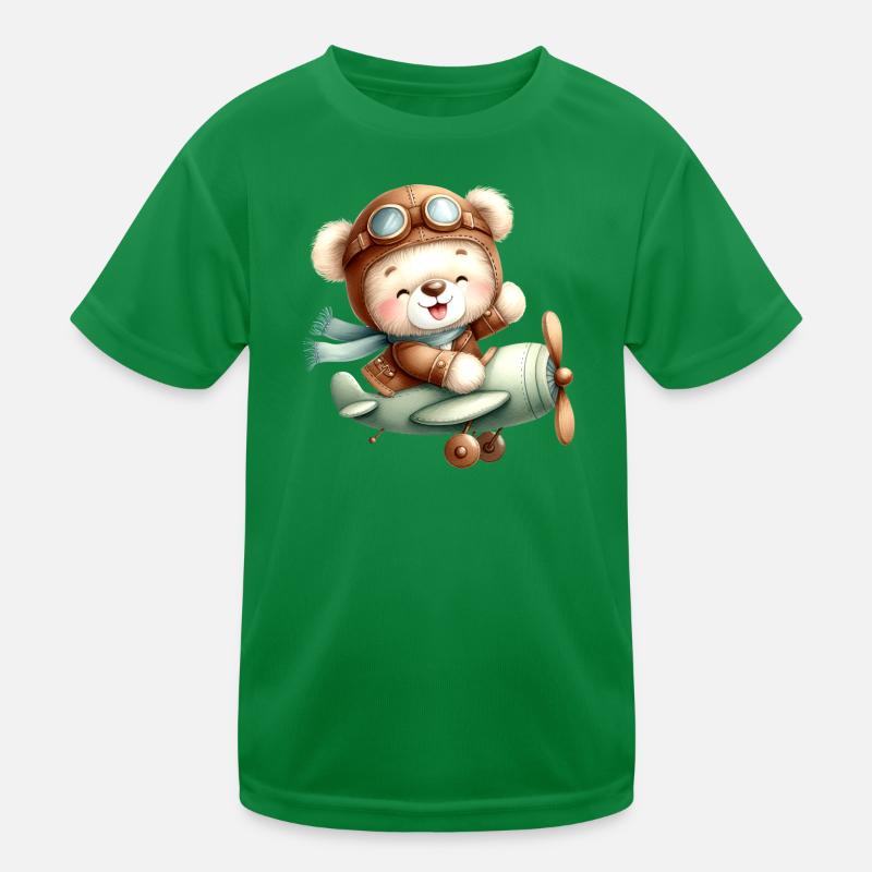 Aviator Teddy Kids Functional T-Shirt