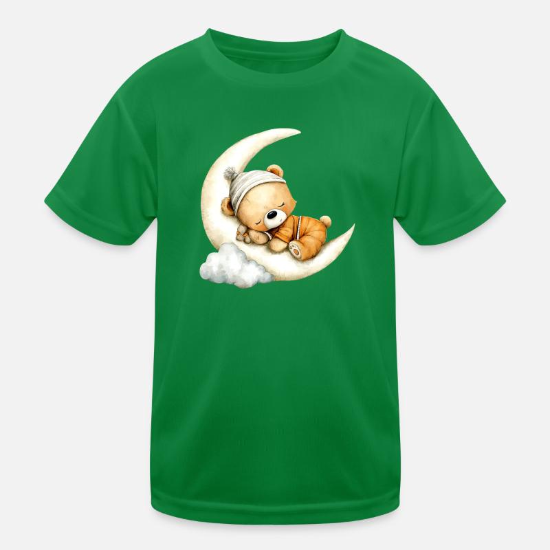 schlafender Teddy Kinder Funktions-T-Shirt