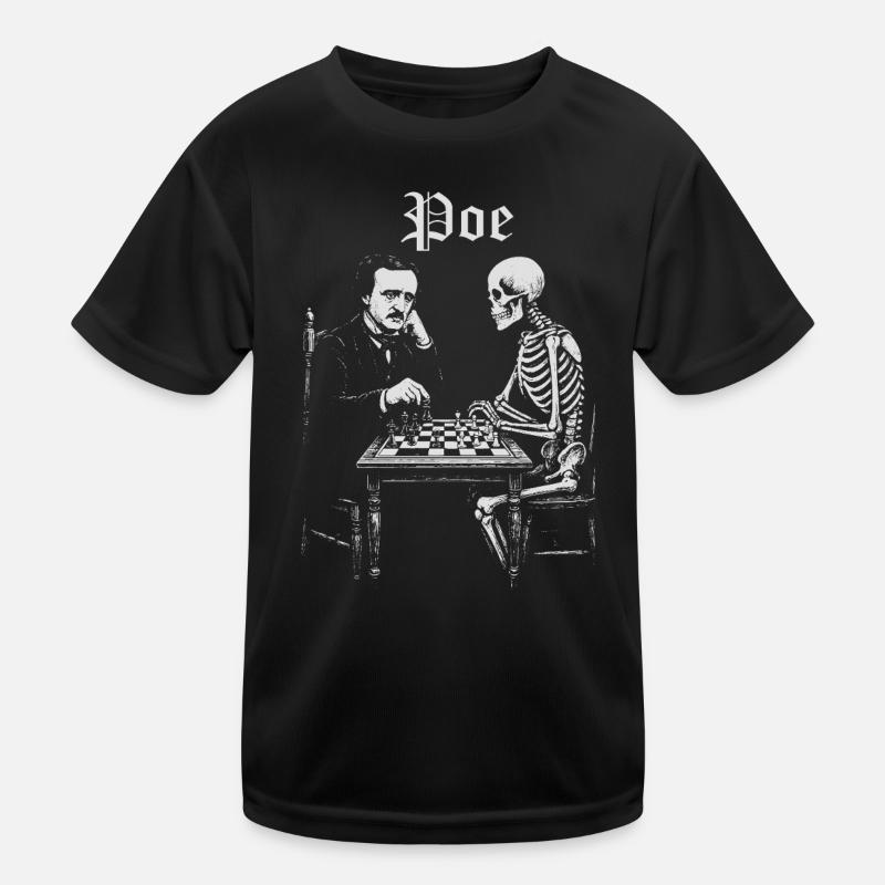 Poe und Skeleton Schachduell Kinder Funktions-T-Shirt