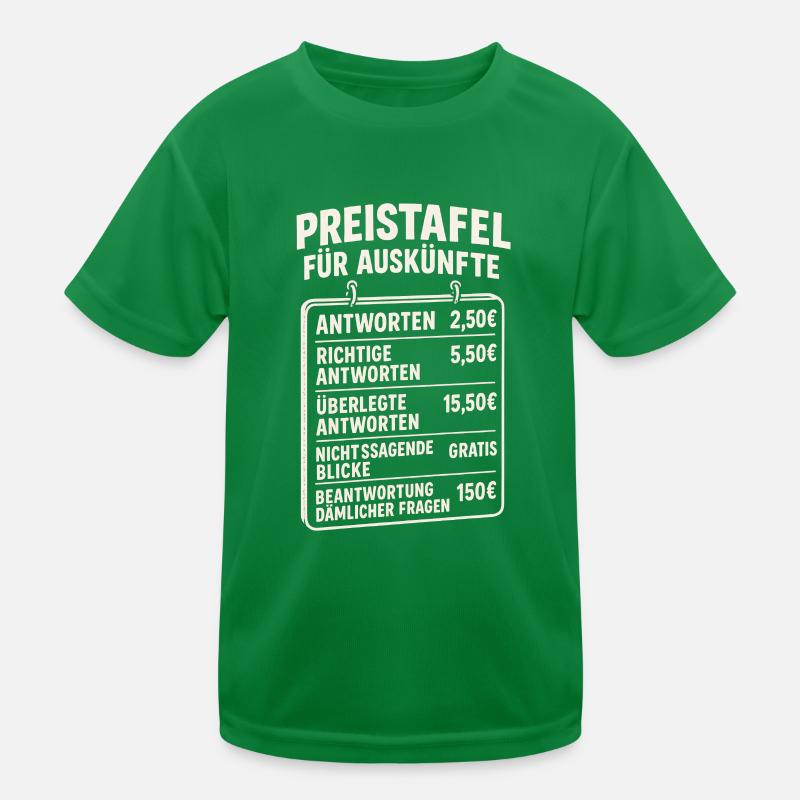 Liste de prix pour information T-shirt sport Enfant