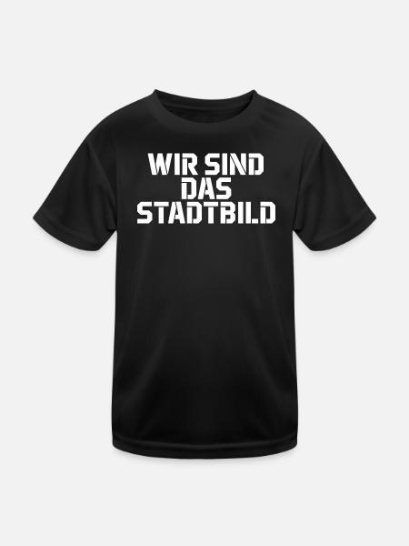 Problem im Stadtbild Lustige Politik Bundeskanzler - Kinder Funktions-T-Shirt - Schwarz - Vorne