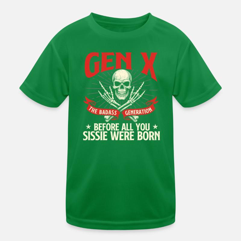 Gen X Badass Generation Retro Nostalgie Zitat Kinder Funktions-T-Shirt