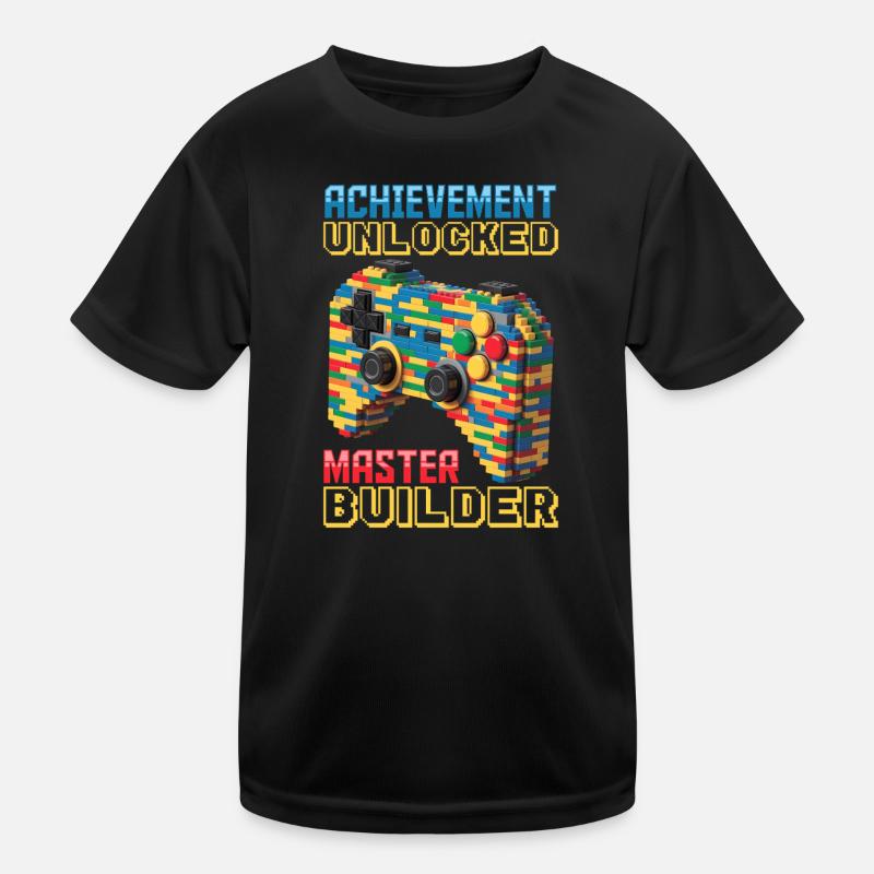 Blocs de construction Gamer Gaming Brick Builder T-shirt sport Enfant